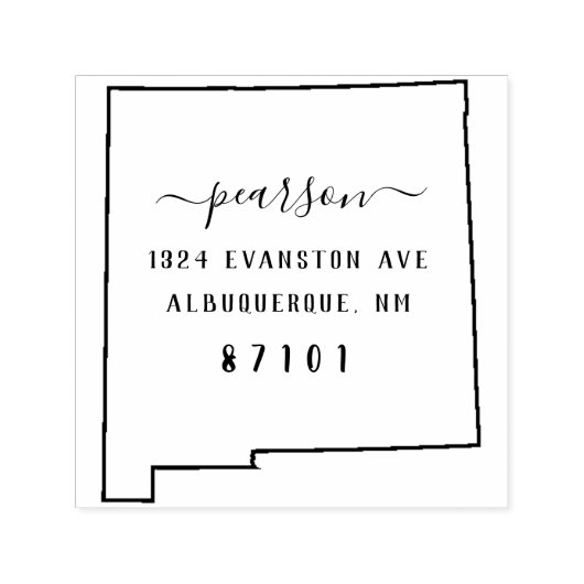 ニューメキシコ差出人住所スタンプ自己インク セルフインキングスタンプ (デザイン)