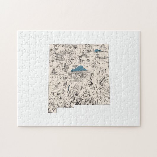 ニューメキシコ形ヴィンテージ写真の地図 ジグソーパズル (横)