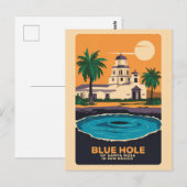 ニューメキシコ旅行アート ヴィンテージ ブルーホール ポストカード (正面/裏面)