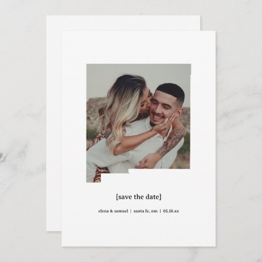 ニューメキシコ日付の写真カードを保存 セーブザデート (正面/裏面)