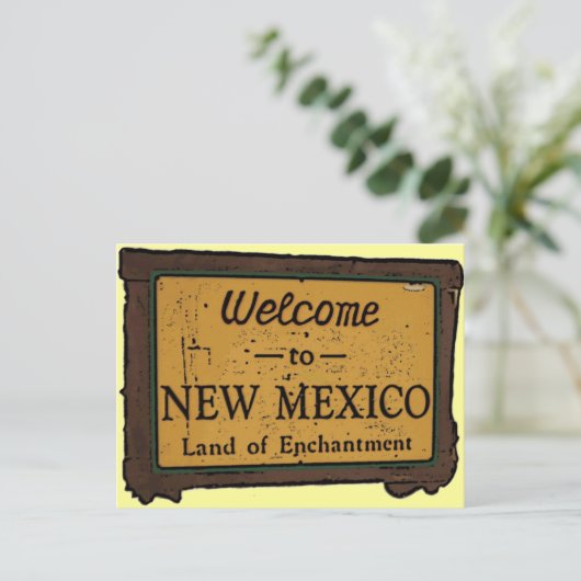 ニューメキシコ歓迎の看板お土産はがき ポストカード (スタンド正面)