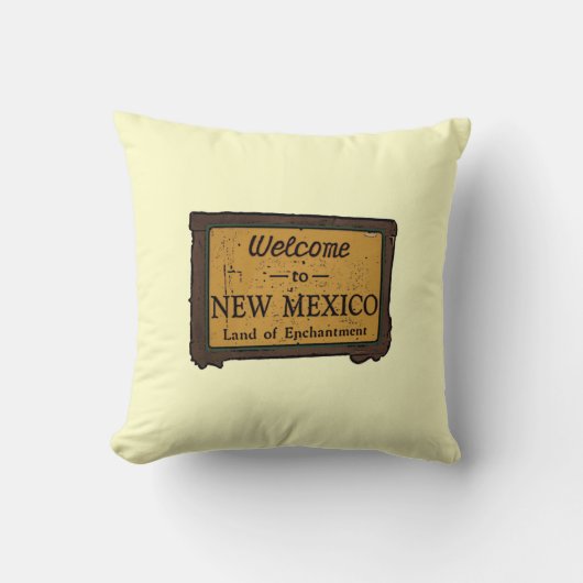 ニューメキシコ歓迎サイン装飾枕 クッション (正面)