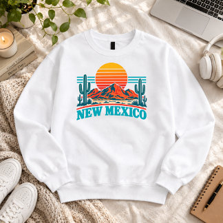 ニューメキシコ砂漠の夕日レトロスウェットシャツ Tシャツ