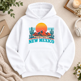 ニューメキシコ砂漠の夕日レトロTシャツ パーカ