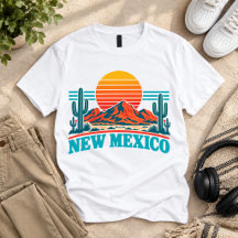 ニューメキシコ砂漠の夕日レトロTシャツ