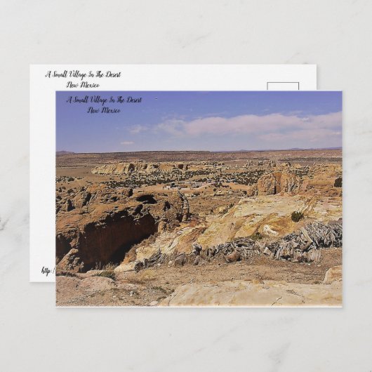 ニューメキシコ砂漠の小さな村 ポストカード (正面/裏面)