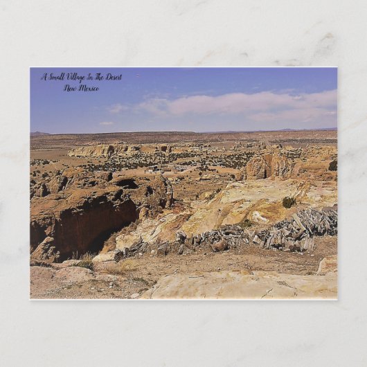 ニューメキシコ砂漠の小さな村 ポストカード (正面)