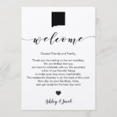 ニューメキシコ結婚のウェルカムレター&旅程カード プログラム (正面)