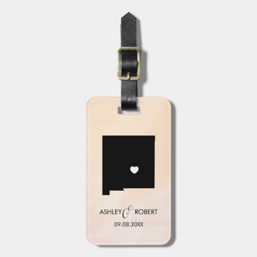 ニューメキシコ結婚地図の荷札、ギフト ラゲッジタグ (正面縦)