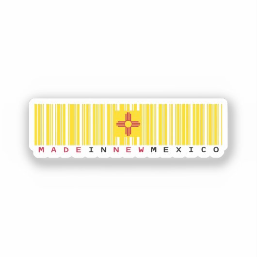 ニューメキシコ製バーコードフラッグシール シール (正面)