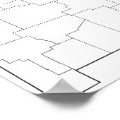 ニューメキシコ郡の空白の概要マップ ポスター (角)