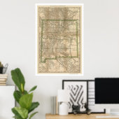 ニューメキシコ鉄道地図1879 ポスター (ホームオフィス)