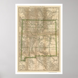 ニューメキシコ鉄道地図1879 ポスター
