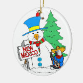 ニューメキシコ雪だるま セラミックオーナメント (左)