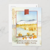 ニューメキシコ雪のメリークリスマスパーソナライズされた シーズンポストカード (正面/裏面)