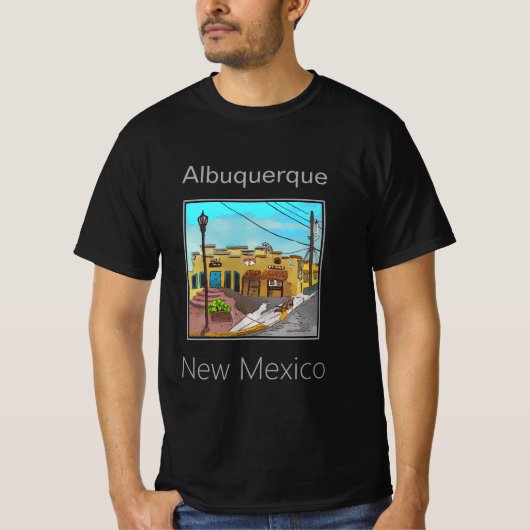 ニューメキシコ、アルバカーキ旧市街 Tシャツ (正面)