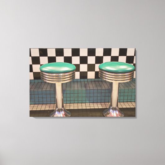 ニューメキシコ、アルバカーキ。66ダイナー キャンバスプリント (正面)