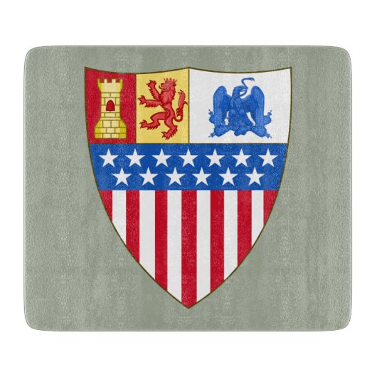 ニューメキシコ、サンタフェ(コート・オブ・アームズ) カッティングボード (正面)