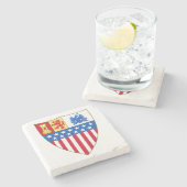 ニューメキシコ、サンタフェ(コート・オブ・アームズ) ストーンコースター (横)