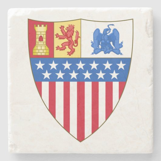 ニューメキシコ、サンタフェ(コート・オブ・アームズ) ストーンコースター (正面)