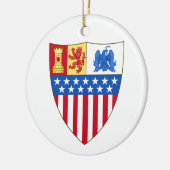 ニューメキシコ、サンタフェ(コート・オブ・アームズ) セラミックオーナメント (左)