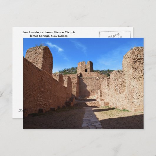 ニューメキシコ、サンノゼ・デ・ロス・ジェメズ教会 ポストカード (正面/裏面)