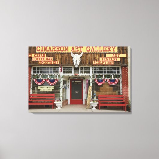 ニューメキシコ、シマロン。シマロンのアートギャラリー キャンバスプリント (正面)