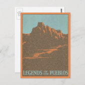 ニューメキシコ、タオス・プエブロ、ヴィンテージ旅行ポスター ポストカード (正面/裏面)