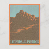 ニューメキシコ、タオス・プエブロ、ヴィンテージ旅行ポスター ポストカード (正面)