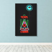 ニューメキシコ,トゥクンカリのテペキュリオスネオン看板 キャンバスプリント (インサイチュ (ウッドフロア))