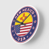 ニューメキシコ、ニューメキシコのステッカー、電話ケース ラウンド壁時計 (傾斜)