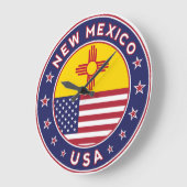 ニューメキシコ、ニューメキシコのステッカー、電話ケース ラージ壁時計 (傾斜)