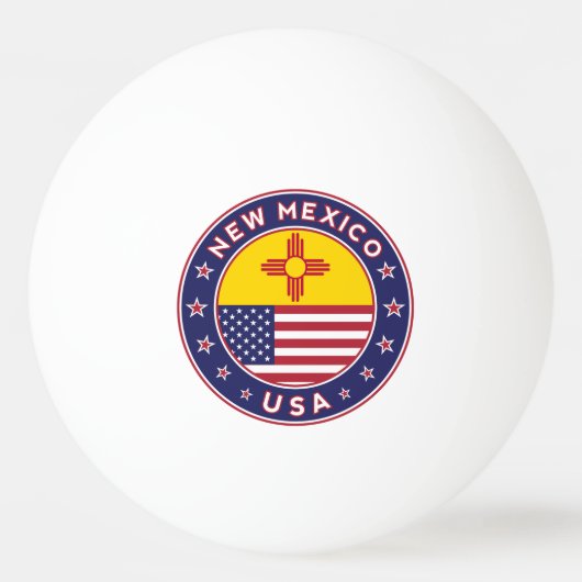 ニューメキシコ、ニューメキシコのステッカー、電話ケース 卓球ボール (正面)