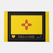 ニューメキシコ&ニューメキシコ国旗のハウスマット/スポーツUSA ドアマット (正面)