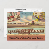 ニューメキシコ、フランシスカンロッジ、グラント ポストカード (正面/裏面)