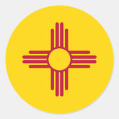 ニューメキシコ/メキシコ州旗(Zia)、統一された州 ラウンドシール (正面)