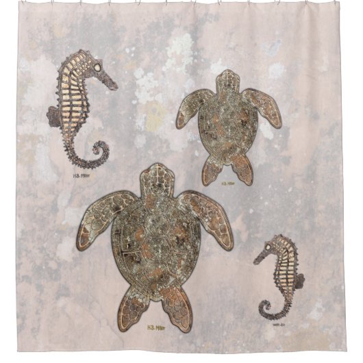 ニューメキシコ，海亀が峡谷を話す シャワーカーテン (正面)