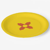 ニューメキシコ(米国州)国旗 ペーパープレート (アングル)