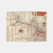 ニューメキシコ(1882年)のヴィンテージの地図 フリースブランケット (正面(横))