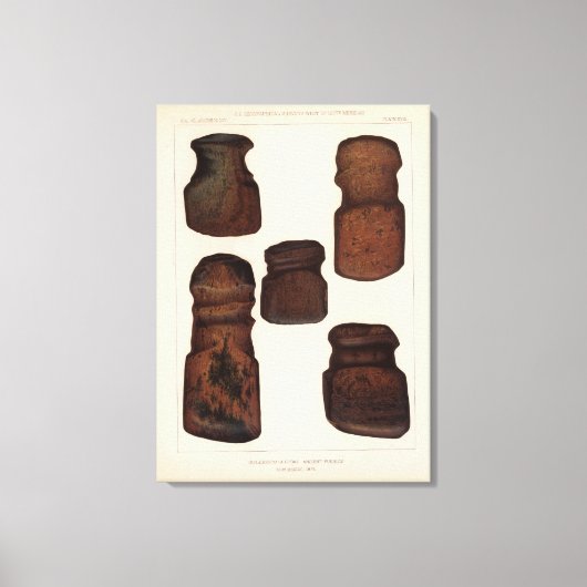 ニューメキシコ、XVIII石器製品 キャンバスプリント (正面)