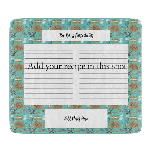 ニューメキシコBiscochitoクッキーZiaサンレシピカード カッティングボード (正面)