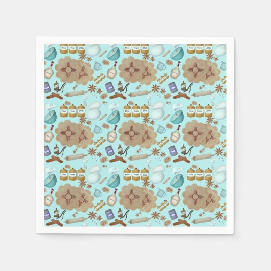 ニューメキシコBiscochitoクッキーZia Sun スタンダードカクテルナプキン (正面)