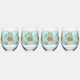 ニューメキシコBiscochitoクッキーZia Sun ステムなしワイングラス