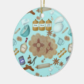 ニューメキシコBiscochitoクッキーZia Sun セラミックオーナメント (左)