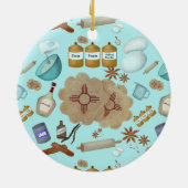 ニューメキシコBiscochitoクッキーZia Sun セラミックオーナメント (裏面)