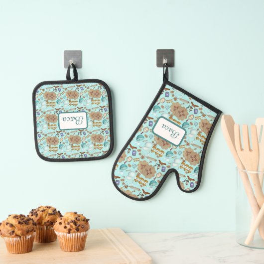 ニューメキシコBiscochitoクッキーZia Sun 鍋つかみ&鍋敷きセット (インサイチュ (吊り下げ))