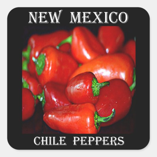 ニューメキシコChili Peppers （チリ） スクエアシール (正面)