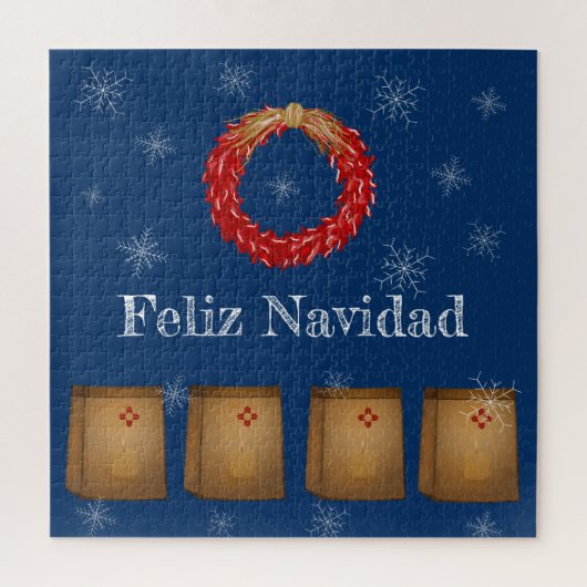 ニューメキシコLuminarias Farolitos Zia Red Chile ジグソーパズル (縦)