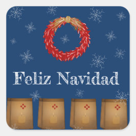 ニューメキシコLuminarias Farolitos Zia Red Chile スクエアシール