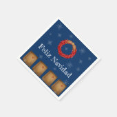 ニューメキシコLuminarias Farolitos Zia Red Chile スタンダードカクテルナプキン (角)